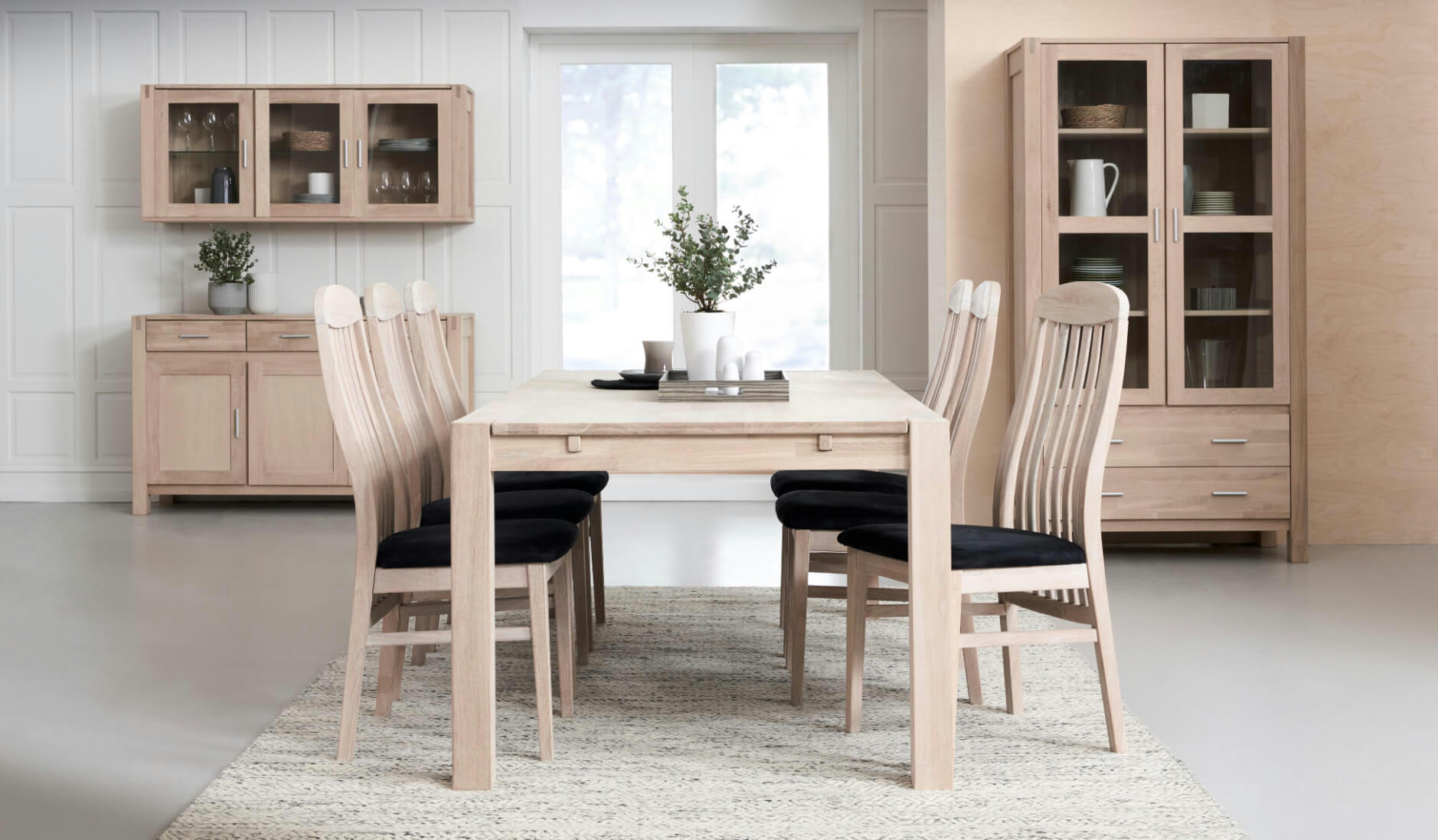 METTE - Lot de 2 chaises en bois de chêne noir