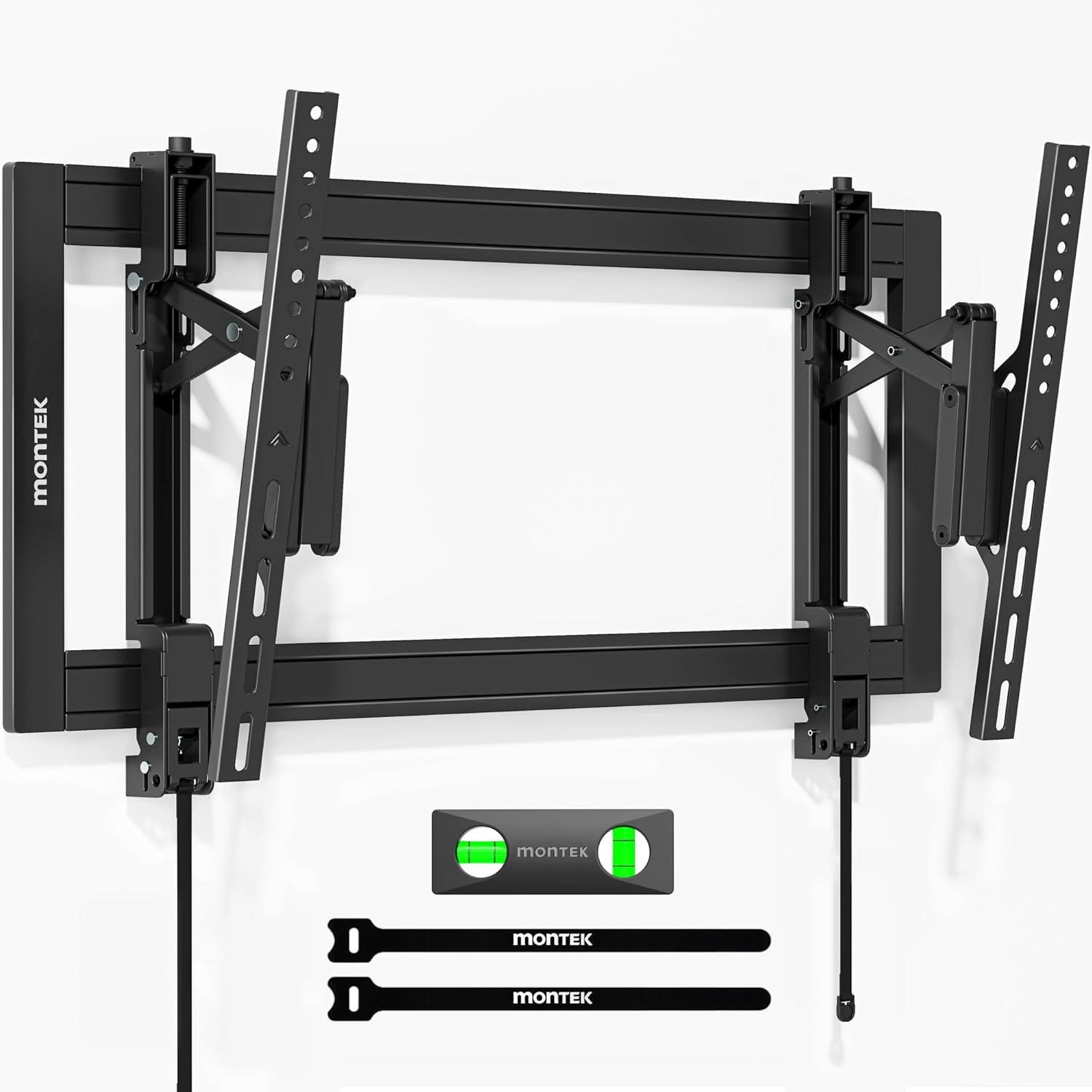 monTEK Heavy Duty Tilting TV Wall Mount Barckt for 37–90 TVs up to 200 lbs – Low Profile, Universal Fit, Tilt & Swivel Adjustment, 6.8 Extension, Fits 16/18/24 Studs, Max VESA 600x400mm
