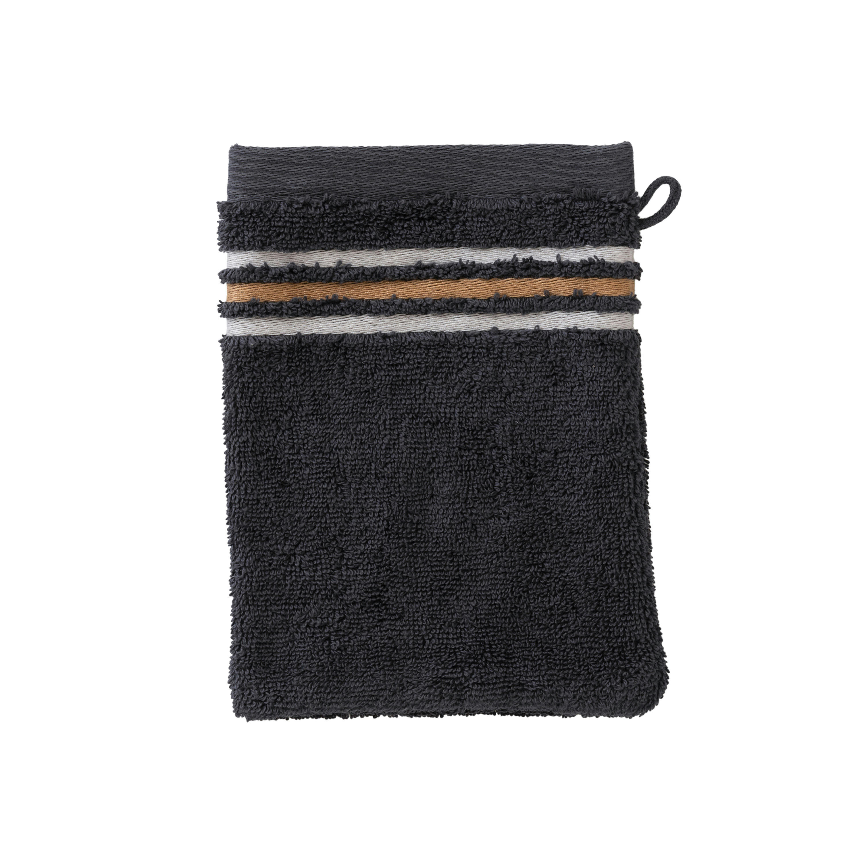 ECLIPSE - Gant de toilette bouclette jacquard gris 15 x 21 cm