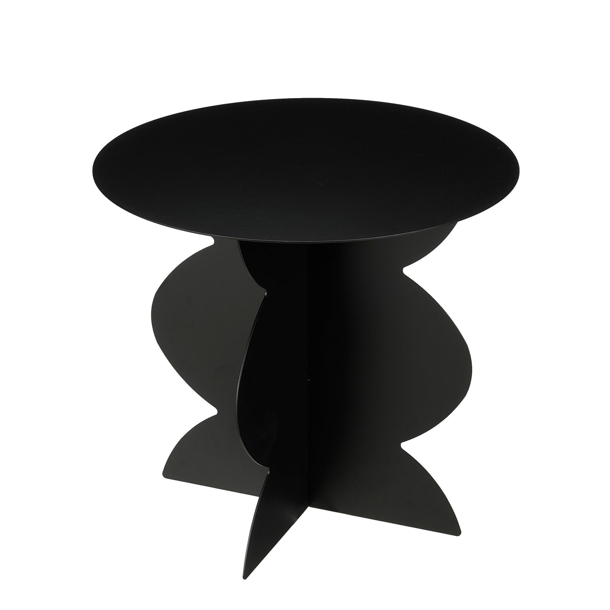 Mica Decorations Rafi Bijzettafel - H40 x Ø45 cm - IJzer - Zwart