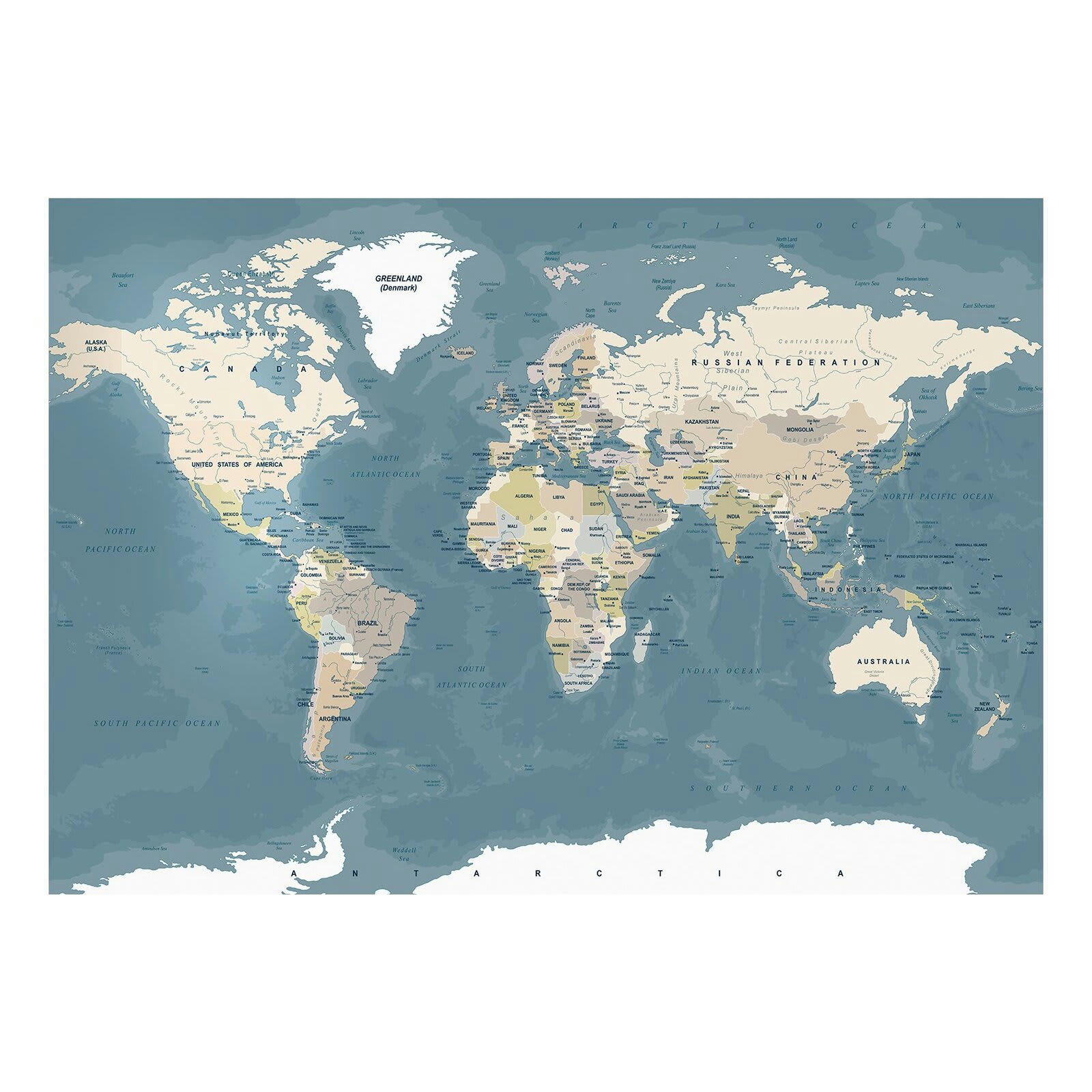 - Papier peint carte du monde vintage 250 x 175 cm
