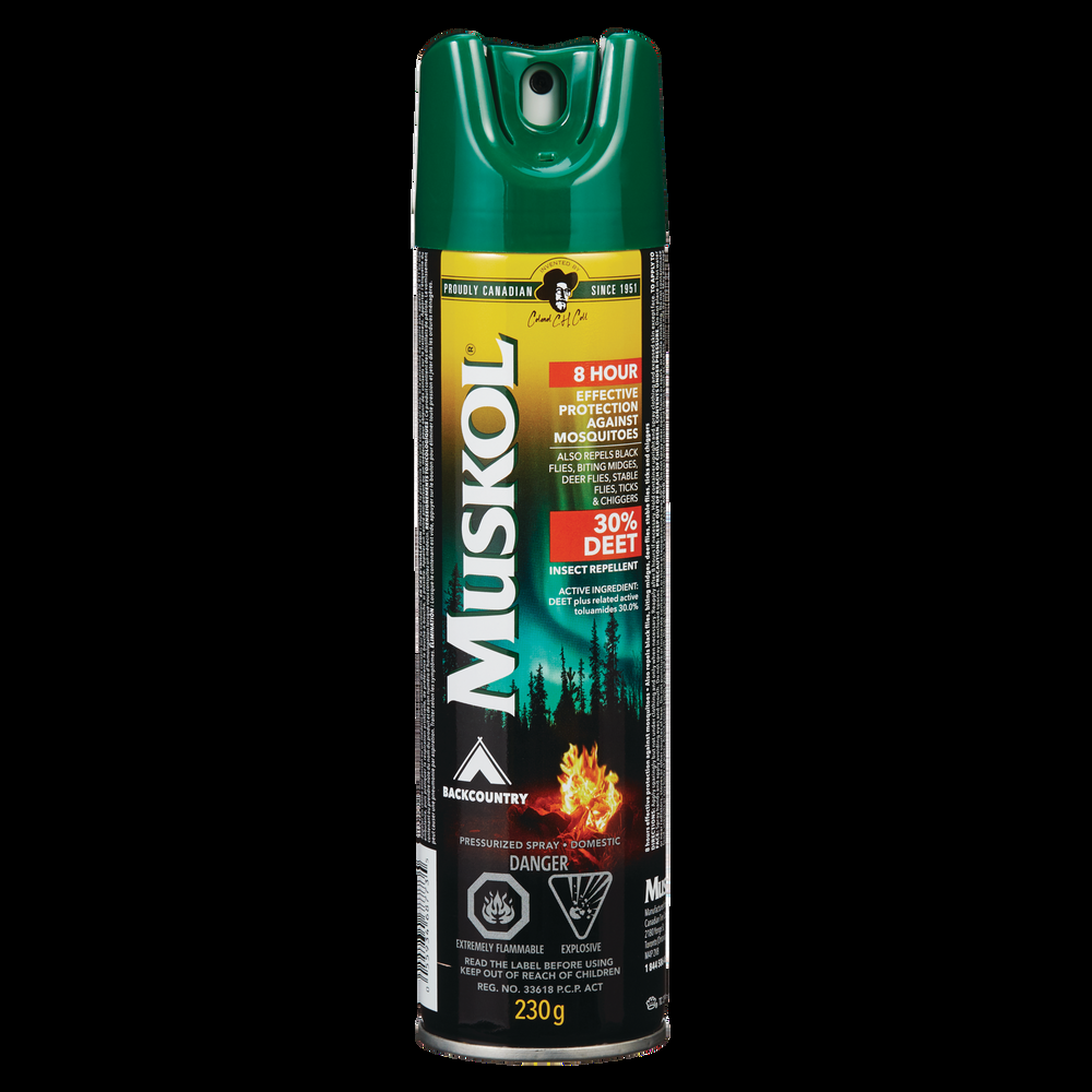 Muskol BackCountry 8-Hour 30% DEET Aerosol Mosquito/Insect Repellent Spray, 230-g