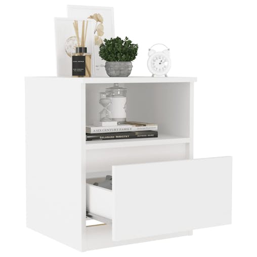 NNEVL Bed Cabinets 2 pcs White 40x40x50 cm Chipboard