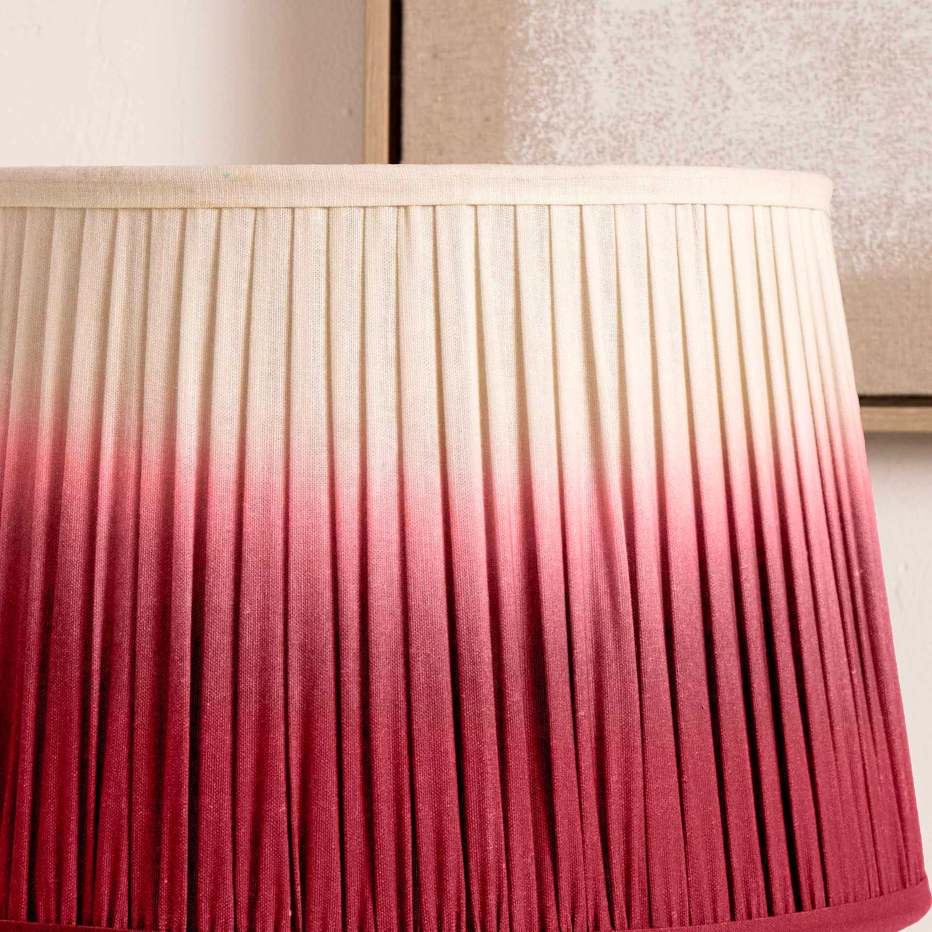 Ruma Fuchsia Pink Ombre Pleated Tapered Lamp Shade for Table Lamps