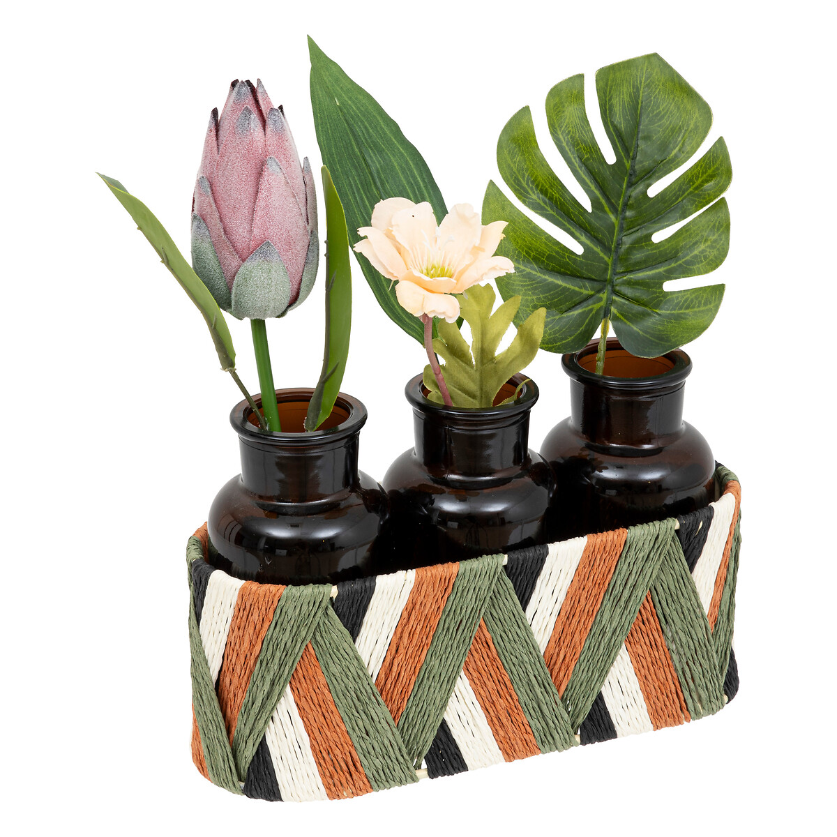 Conjunto de 3 jarras com flores KONI