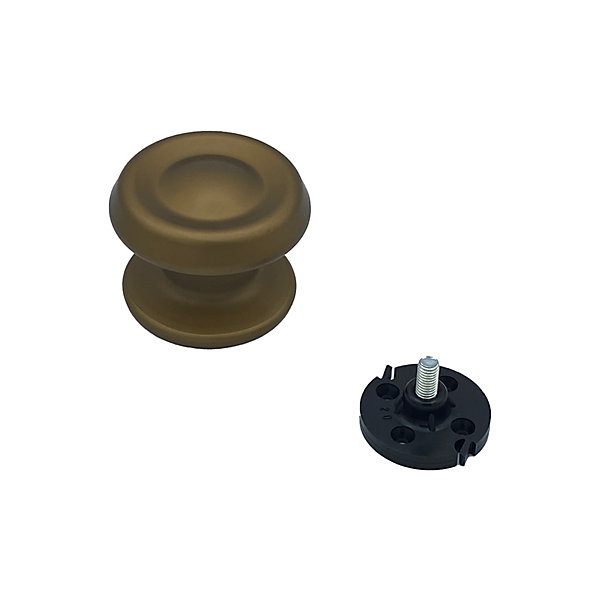 Bouton tirant de porte fixe D80 mm en aluminium Bronze satiné - breveté - lot de 6 boutons
