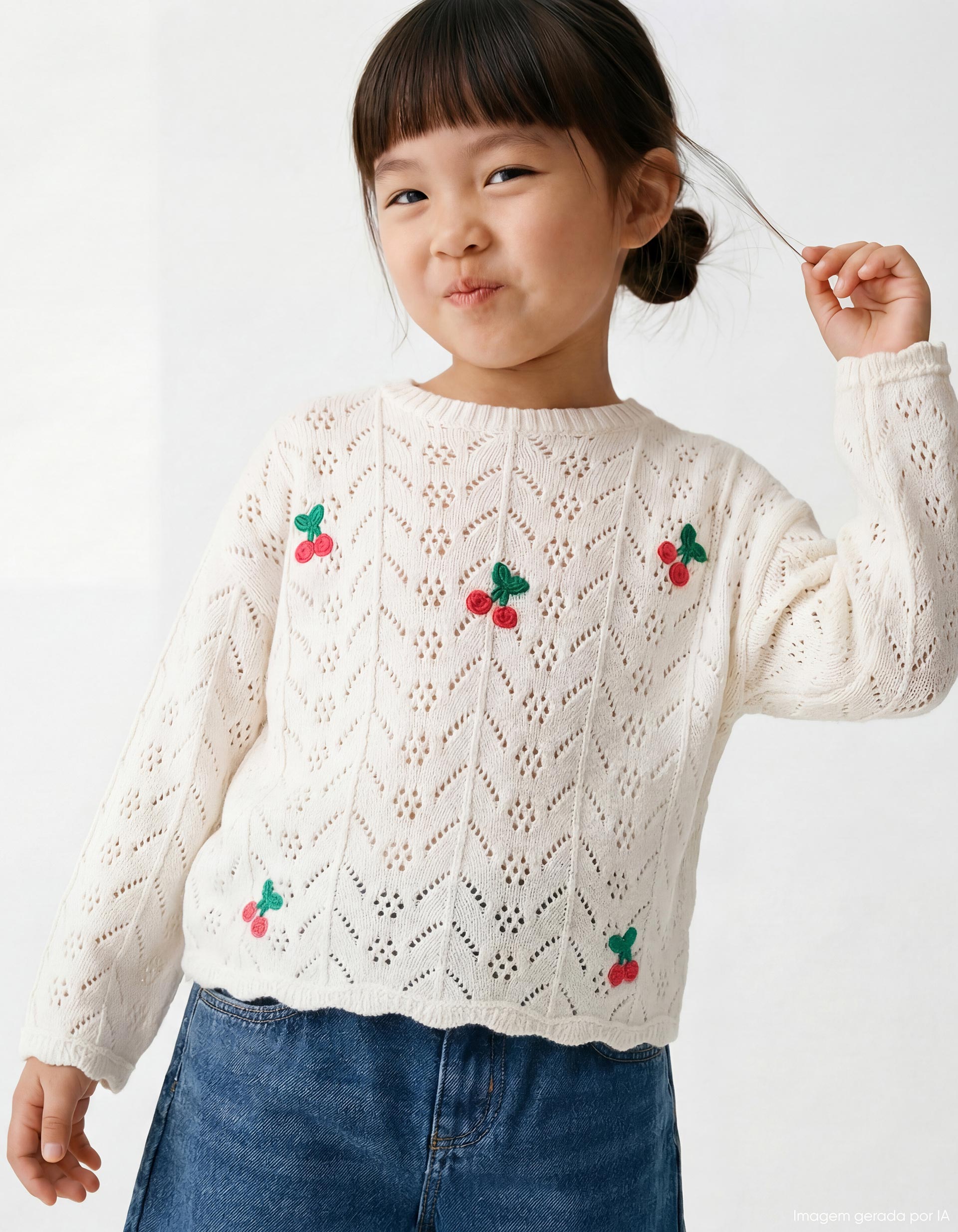 Camisola de Malha, Menina, Branco
