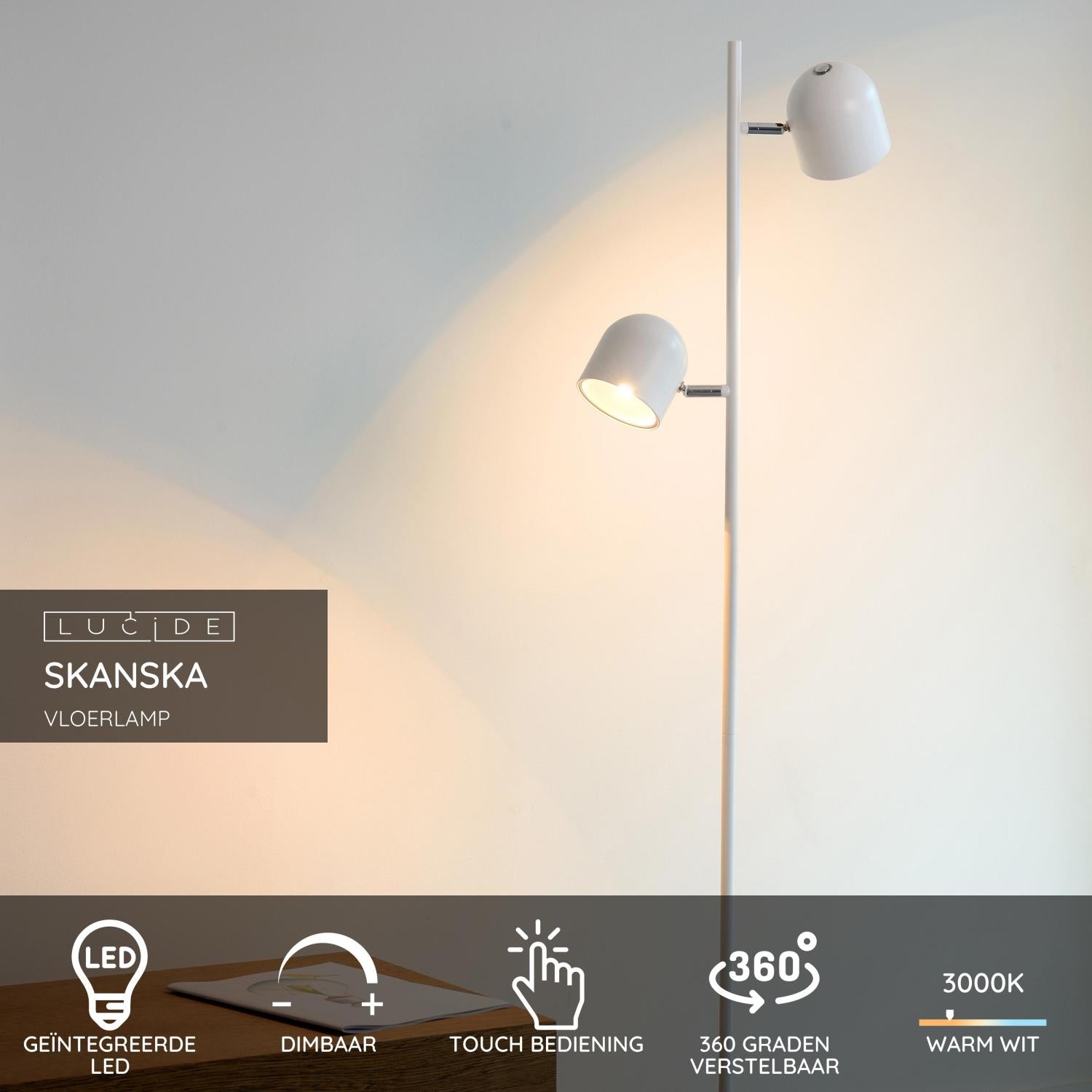 Lucide SKANSKA Vloerlamp - Wit