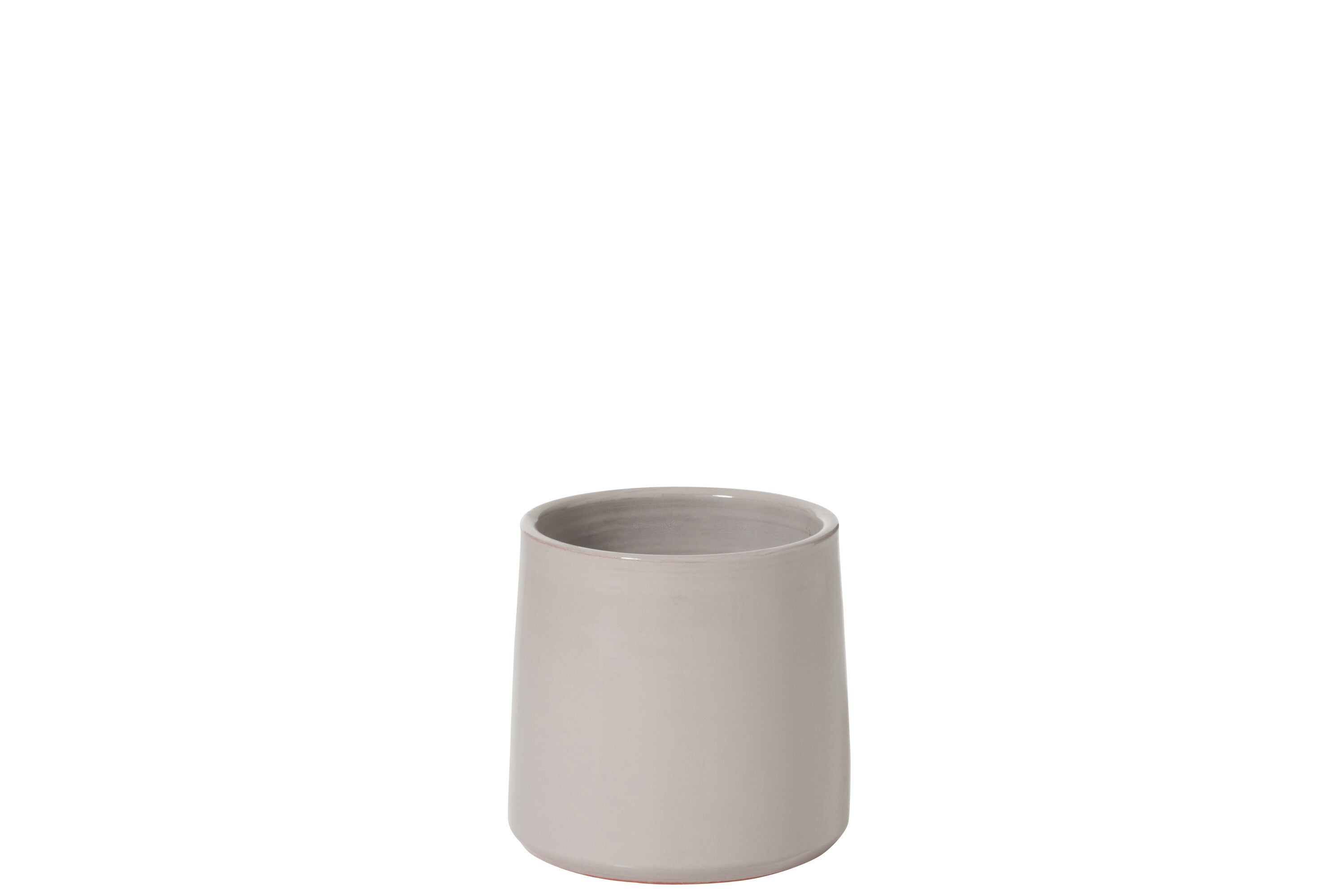 J-Line bloempot Rond - keramiek - grijs - small - 2 stuks - Ø 18 cm