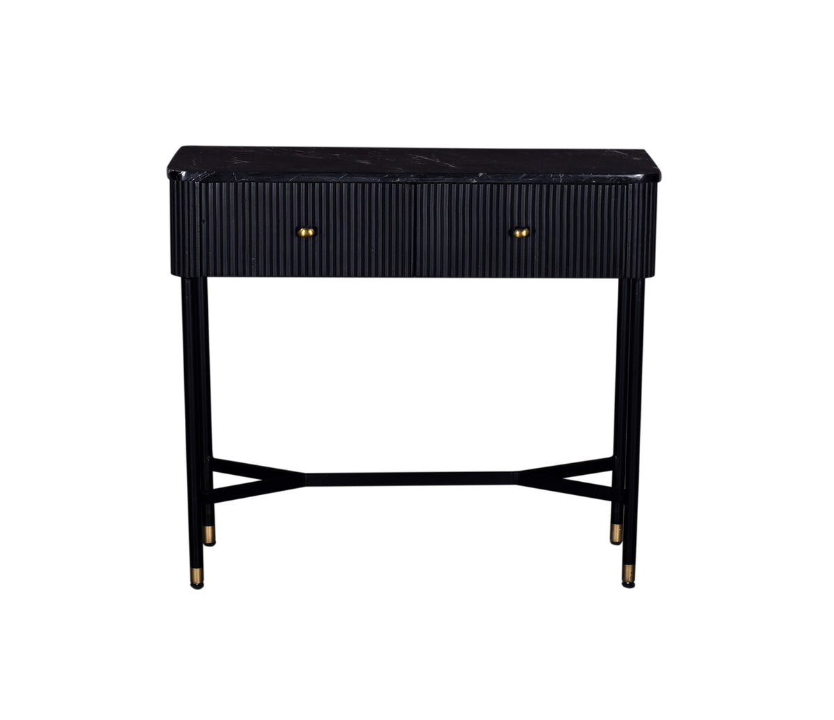 Giga Meubel Halkastje - Zwart Marmer - 90x33x80cm