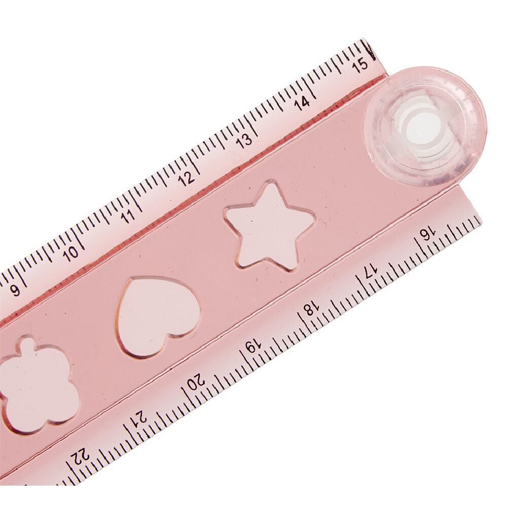 Règle pliable 15 à 30cm plastique rouge