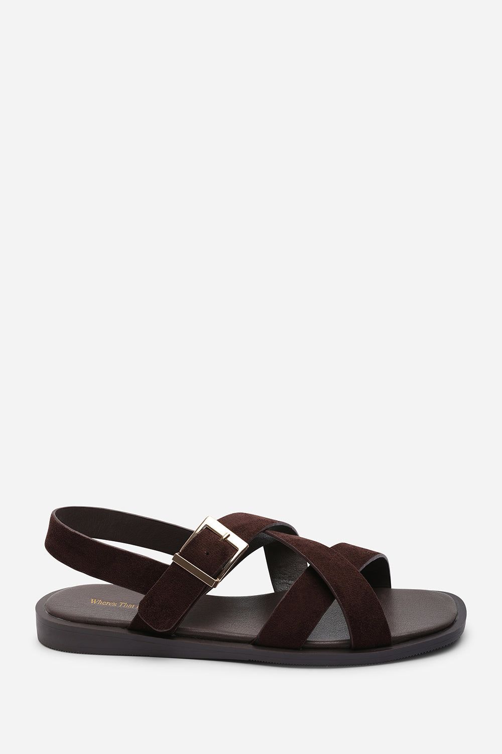 Where's That From Capri Cross Over Open Toe Suede Sandal