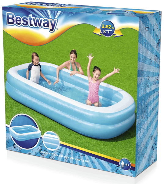 Prostokątny Basen Dmuchany2,6 X 1.7 X 0,51M - Bestway