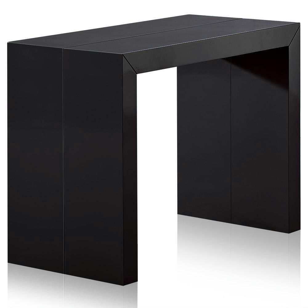 NASSAU - Table console extensible l laquée noir