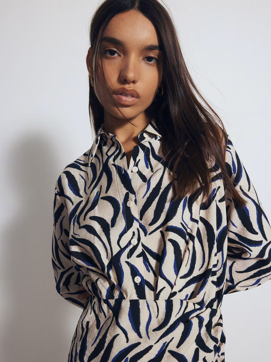 Patterned Viscose Rich Mini Dress