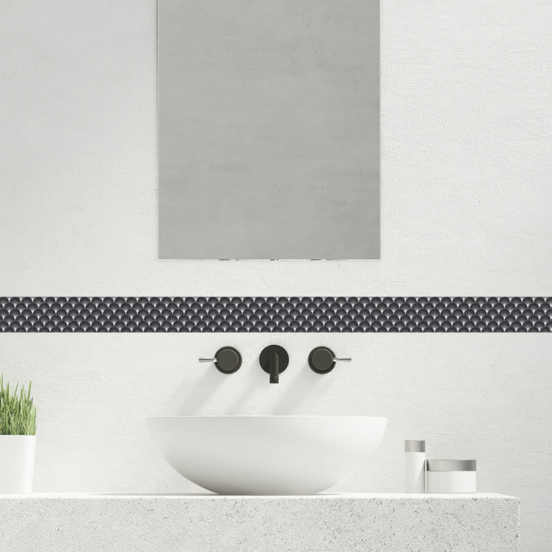 Frise adhésive Arborea noire 5 x 300 cm