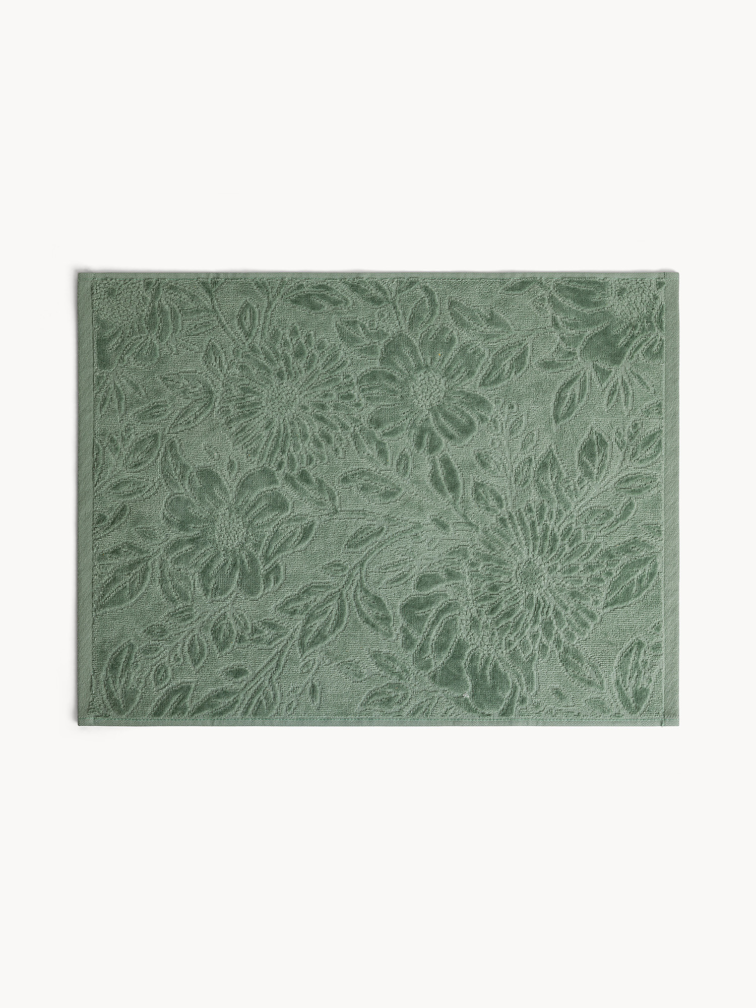 Asciugamano in velour di cotone lavorazione floreale