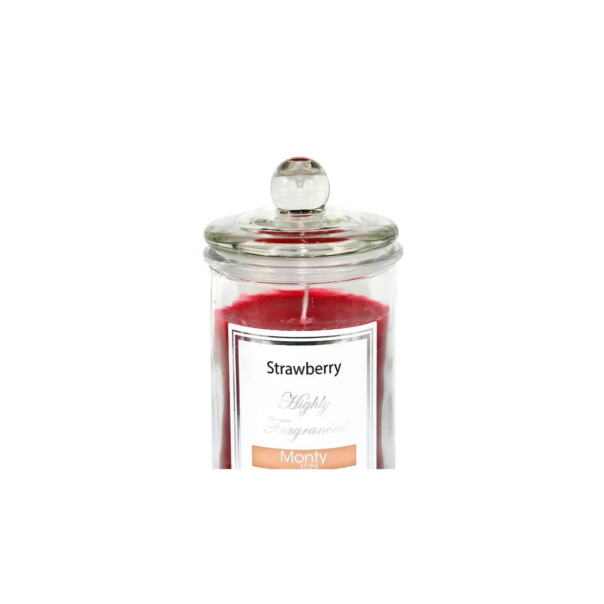 FRAISE - Bougie parfumée dans pot en verre fraise 9,5x17cm