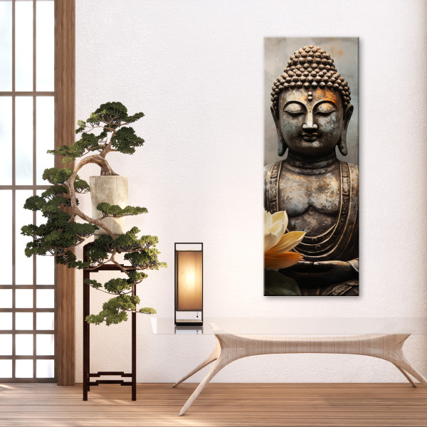 Feeby Obraz na płótnie, Medytujący Budda abstrakcja 30x90