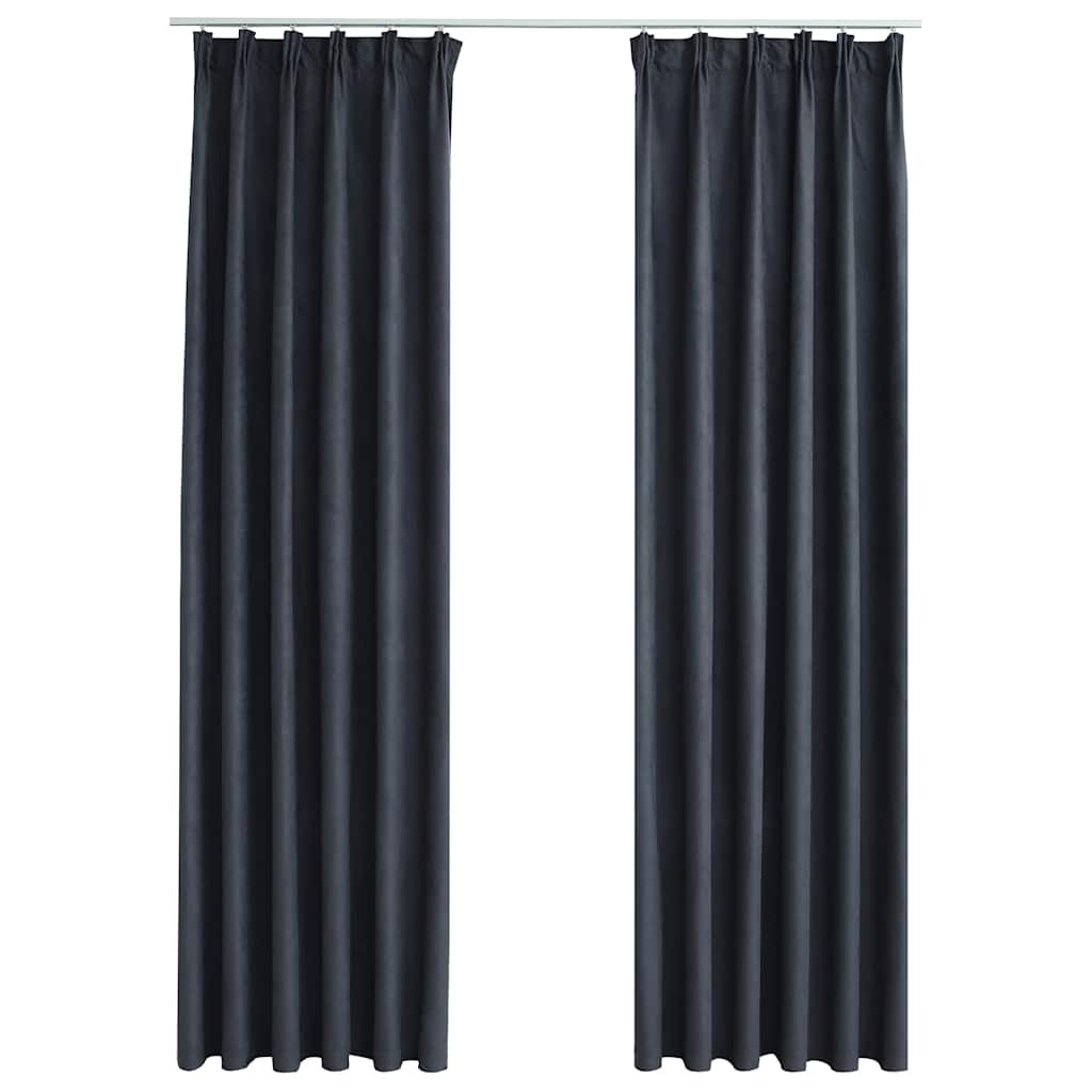 Zasłona Antracyt 140 x 175 cm Tkanina vidaXL