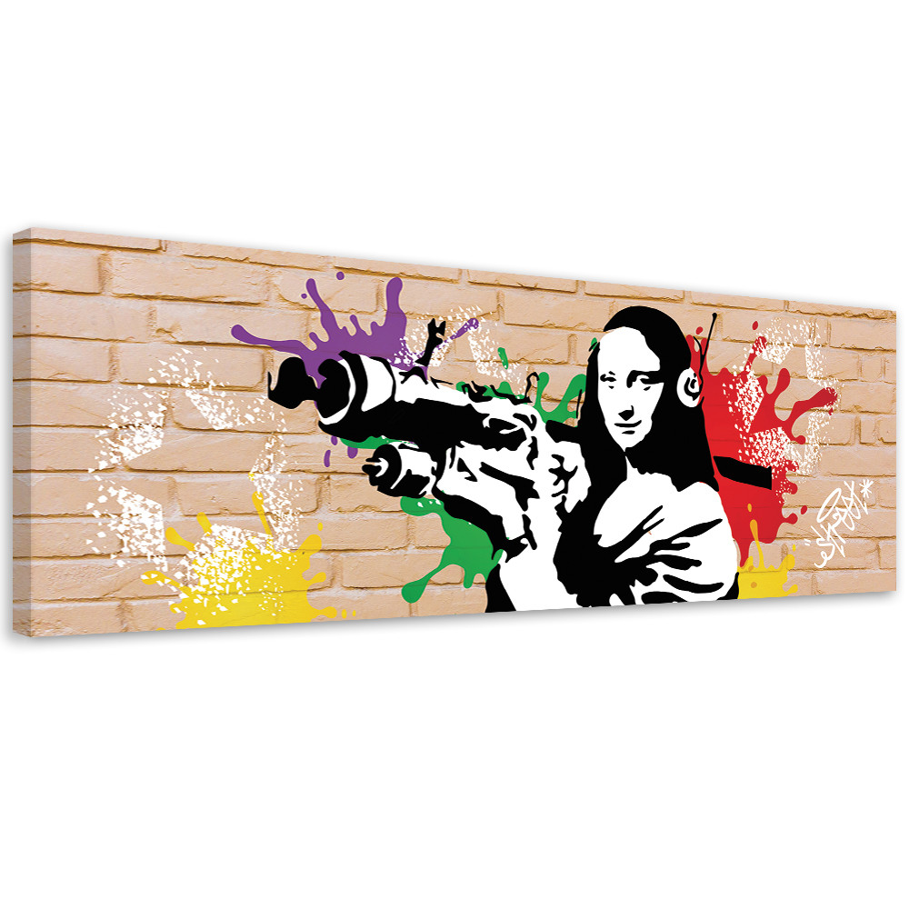 Feeby Obraz na płótnie, Banksy Mona Lisa i Bazooka 90x30