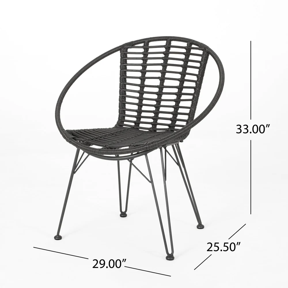 Highland Outdoor Wicker Dining Chairs (Set of 2) by Christopher Knight Home