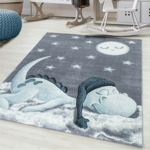Dywan dziecięcy Bambi Dino pastelowo niebieski 160 x 230