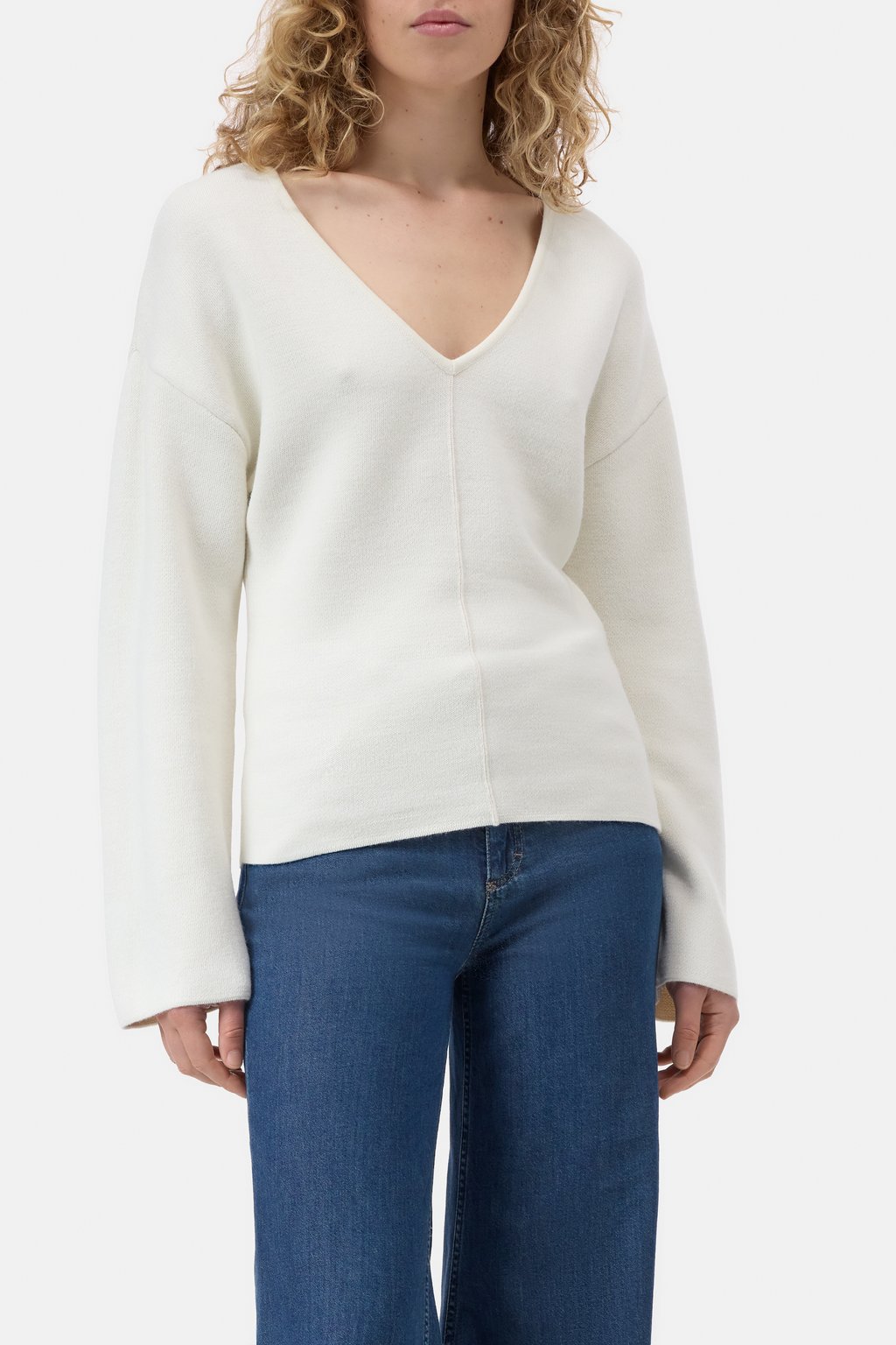 V-Neck Pullover aus Wolle