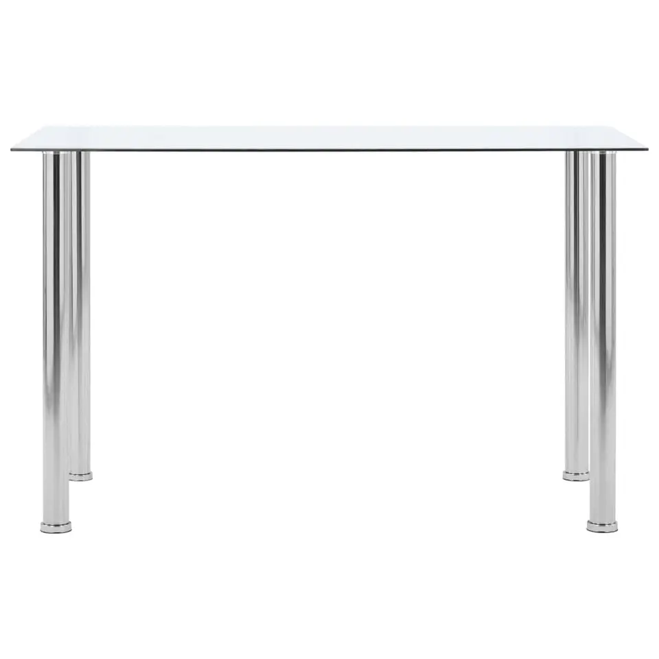 vidaXL - Eettafel - Transparent - Roestvrij staal