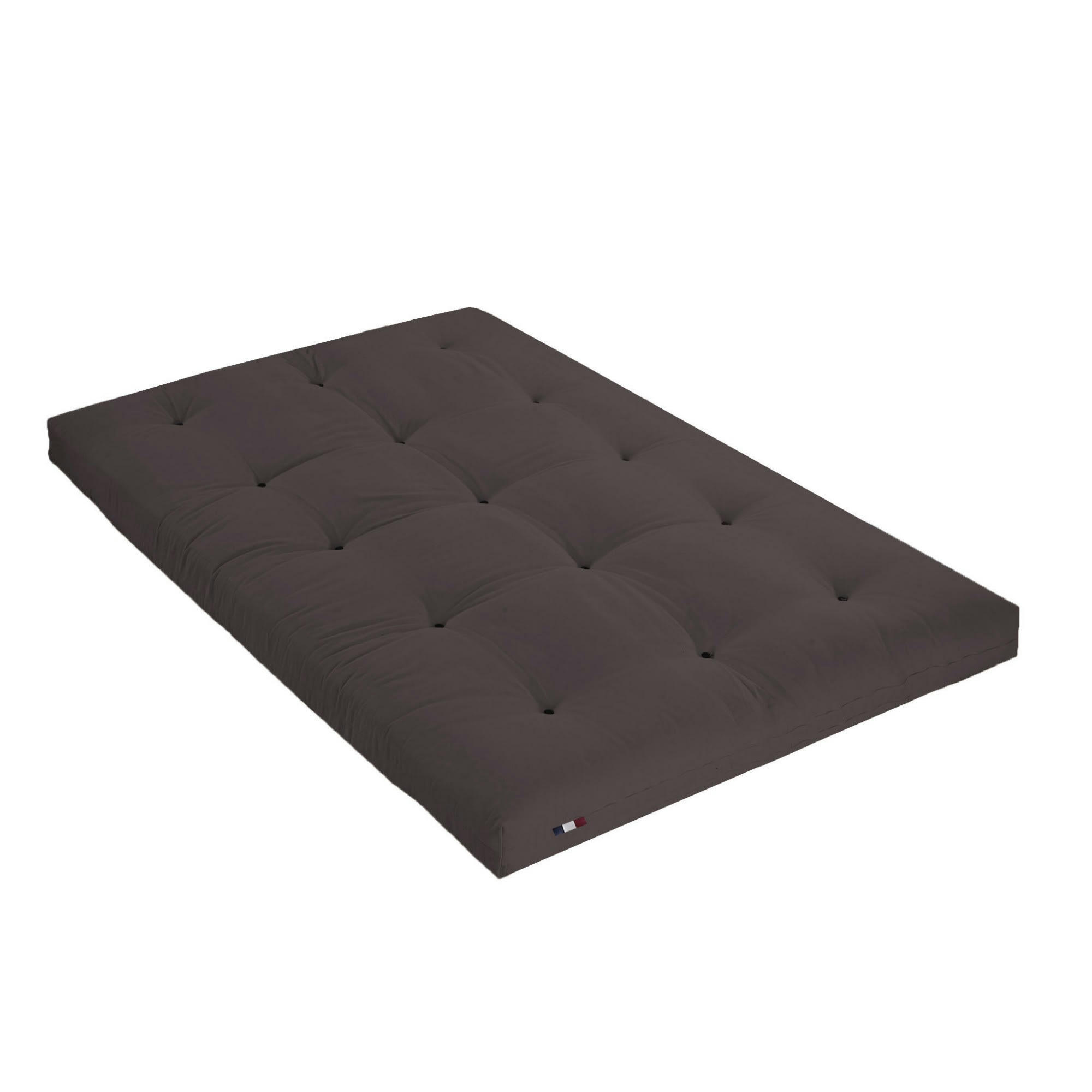 FUTON COTON - Matelas futon coton chocolat 160x200