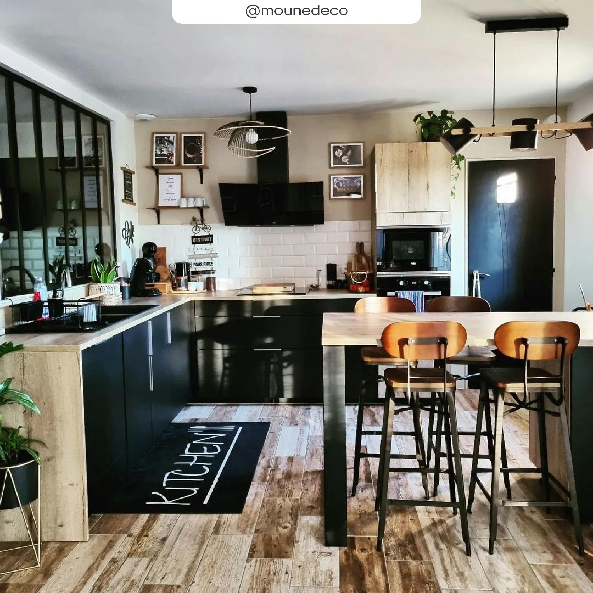 WOODY - Chaise de bar 76 cm en bois (lot de 2)