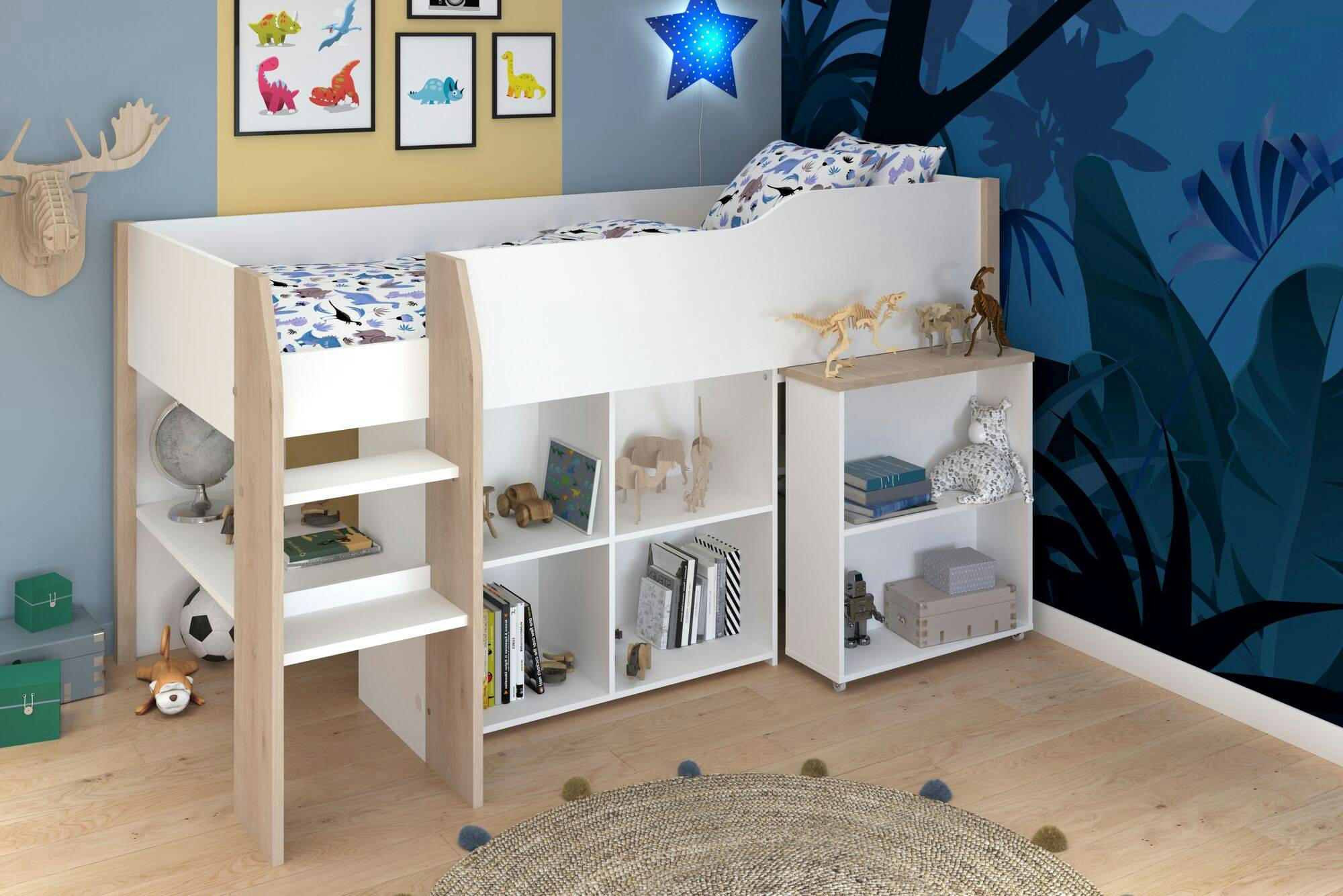 PERLE - Bureau 3 tiroirs effet bois