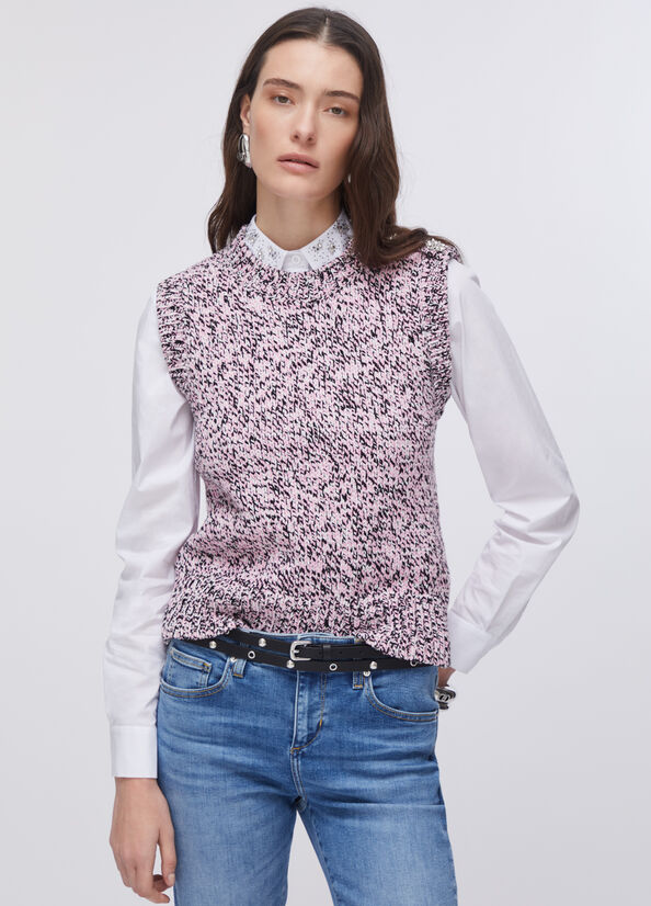 Gilet moulin&eacute; con bottoni gioiello