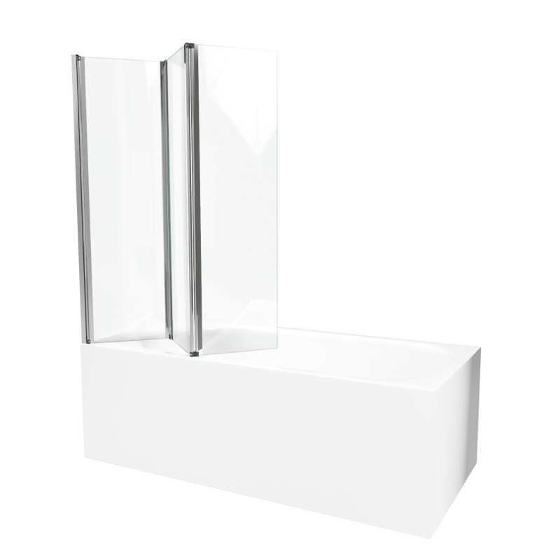 Paroi de bain avec volets chrome 130 x 120 AURLANE
