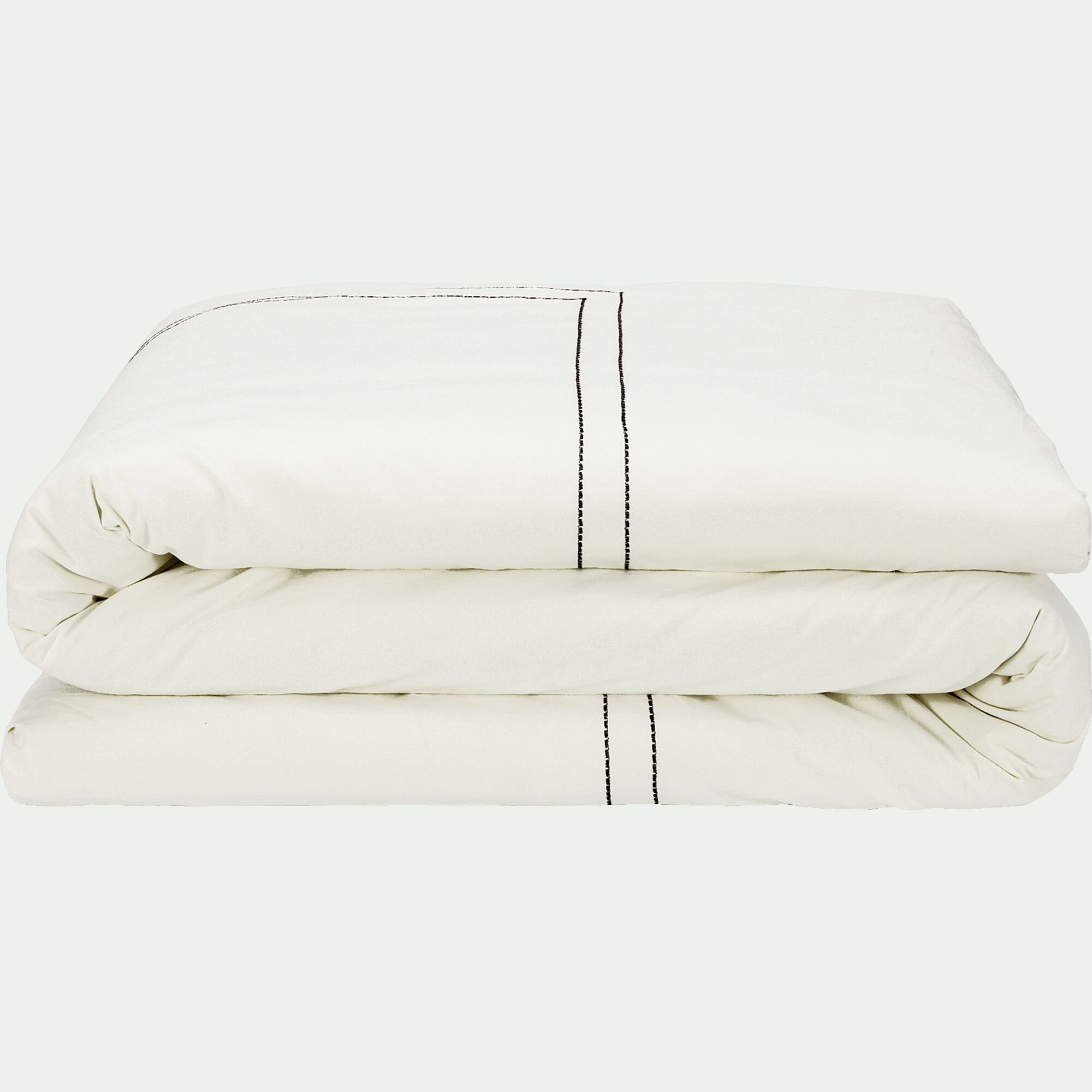 GALLIA - Housse de couette brodée en coton 240x220cm - écru