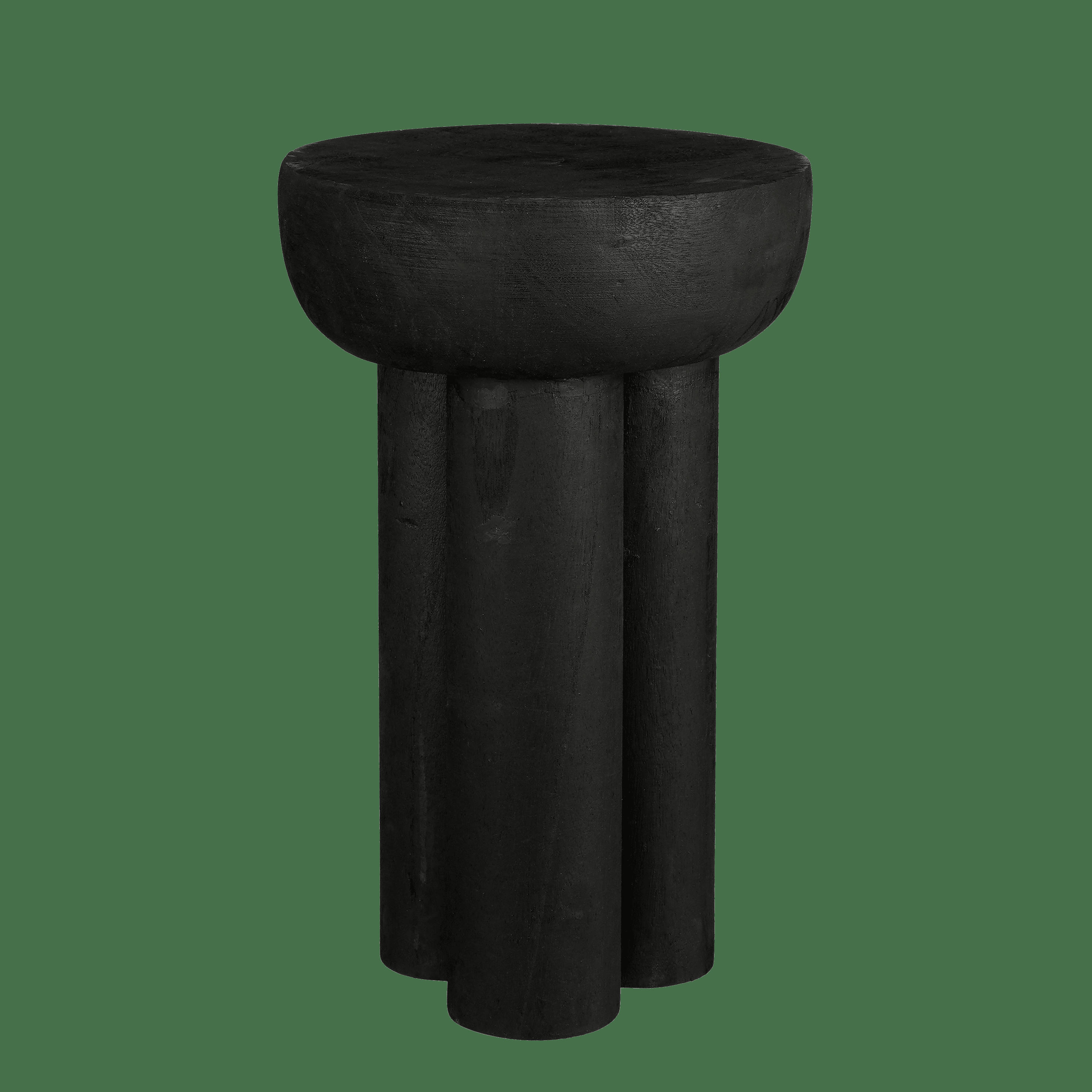 LATTY - Table d'appoint en bois de paulownia noir H30