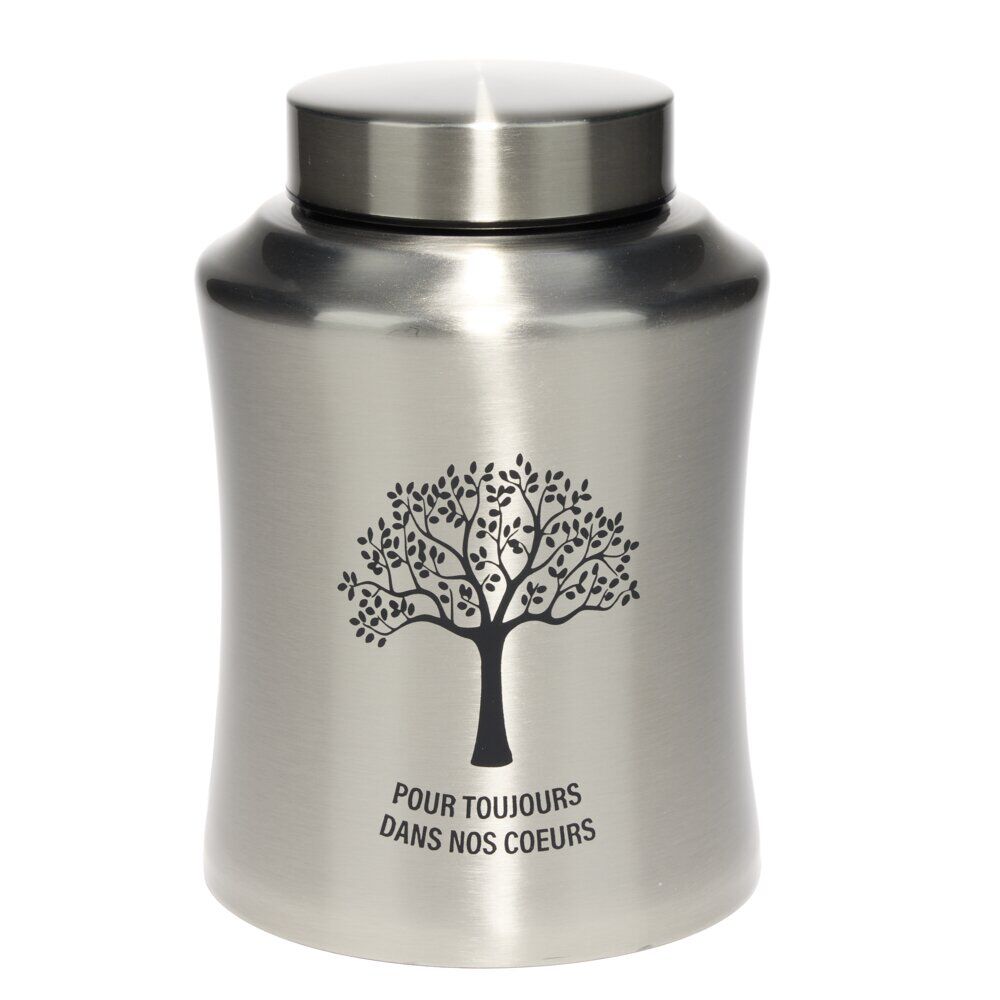 Urne funéraire acier inox gris Ø14,5xH21cm