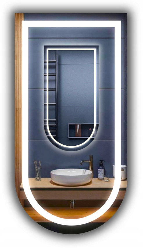 Lustro półowalne łazienkowe led 40x90 cm półowal ledy cob 480 diod/m