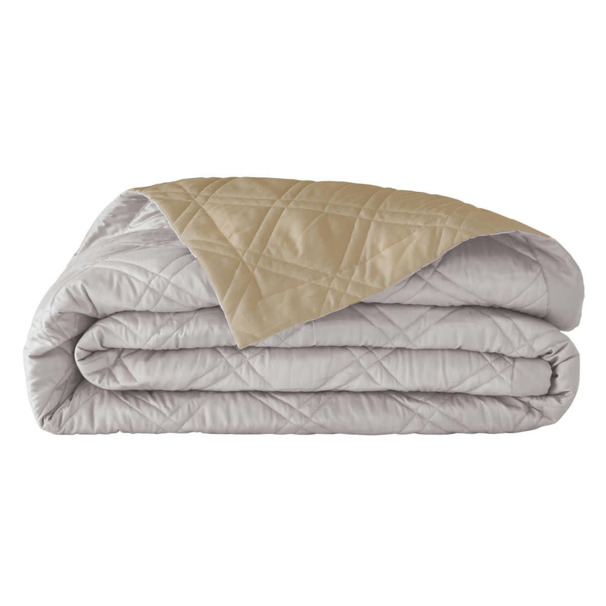 MERVEILLE - Couvre lit en satin de coton bio beige 260x240