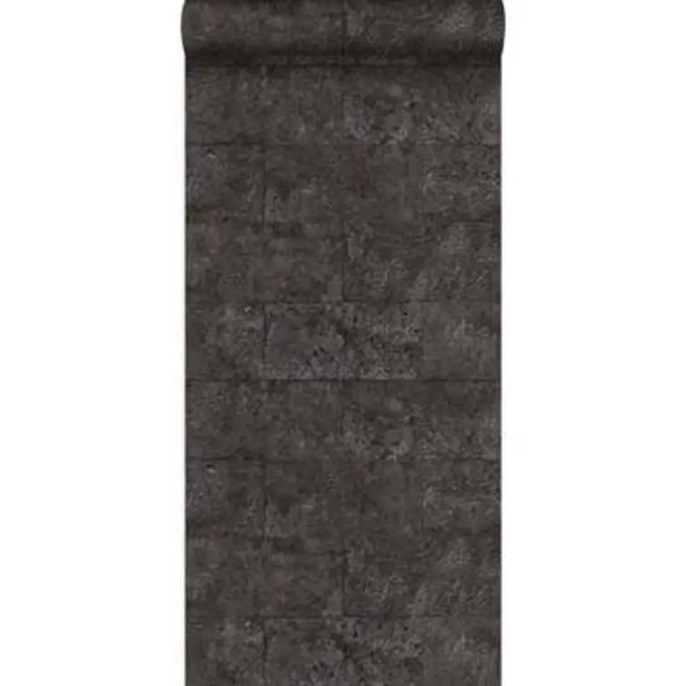 Origin behang - kalkstenen blokken - zwart - 53 cm x 10.05 m