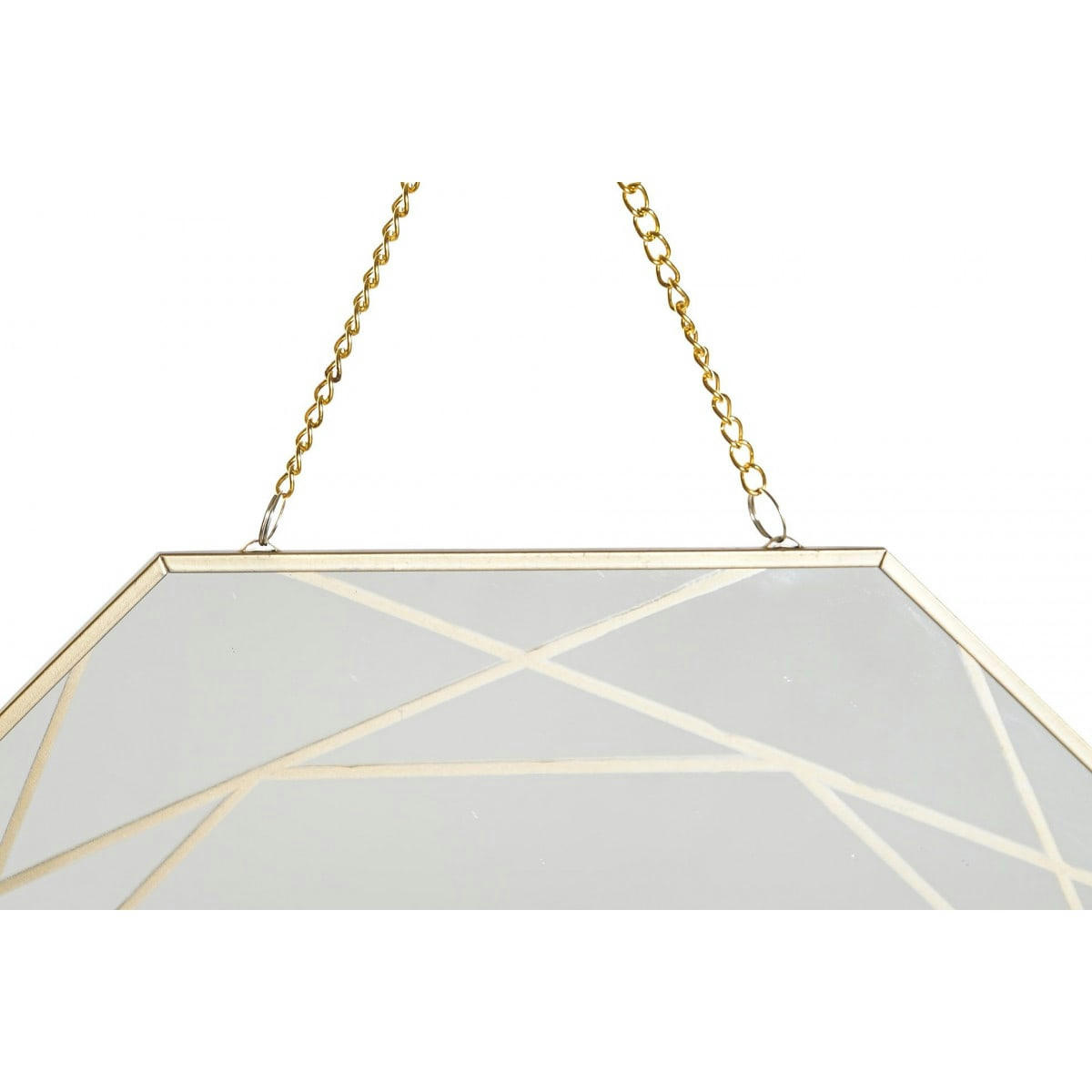 - Miroirs suspendus chainette métal doré D29cm - Lot de 2