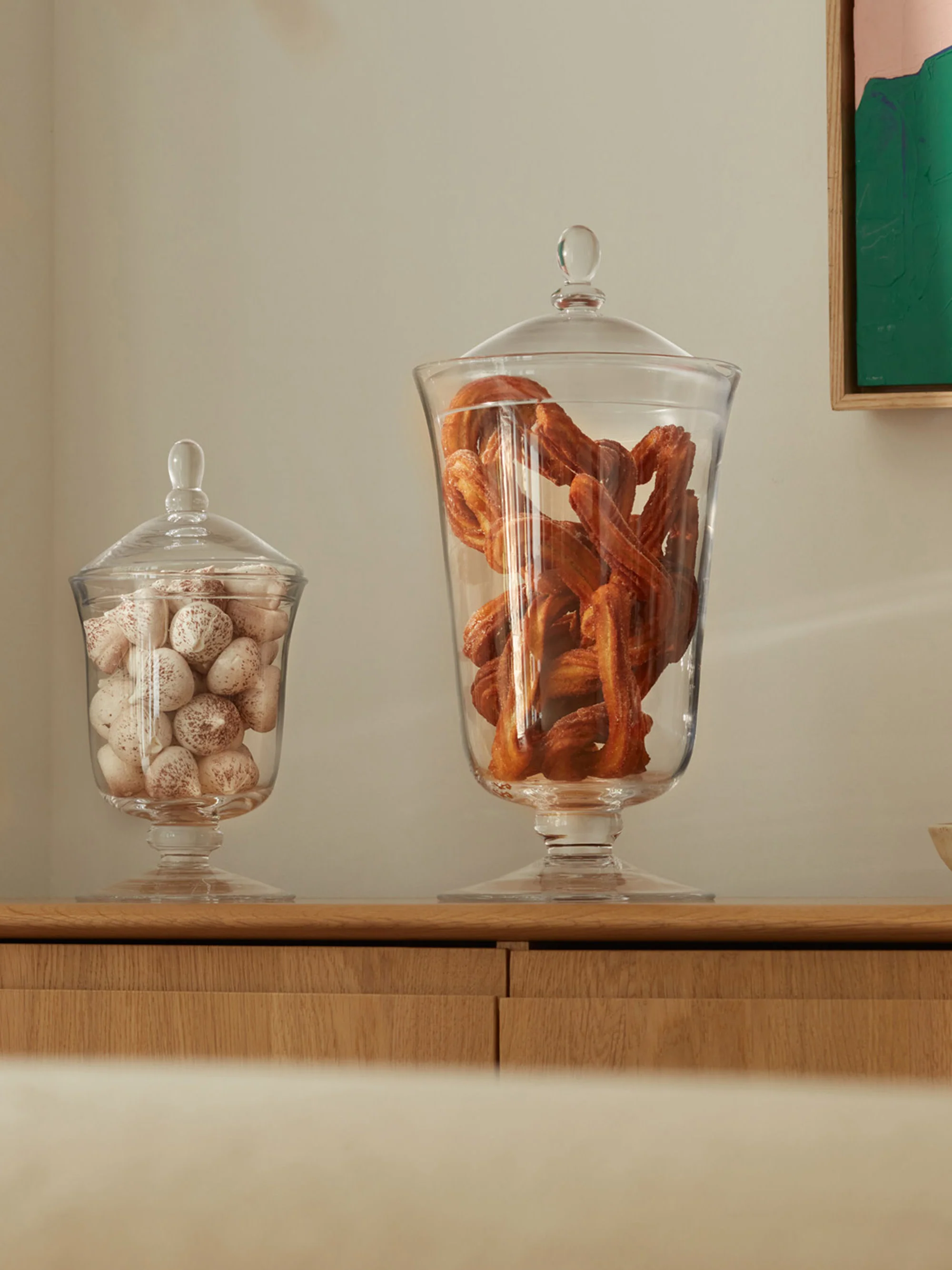 Mundgeblasenes Glas Storage Serve