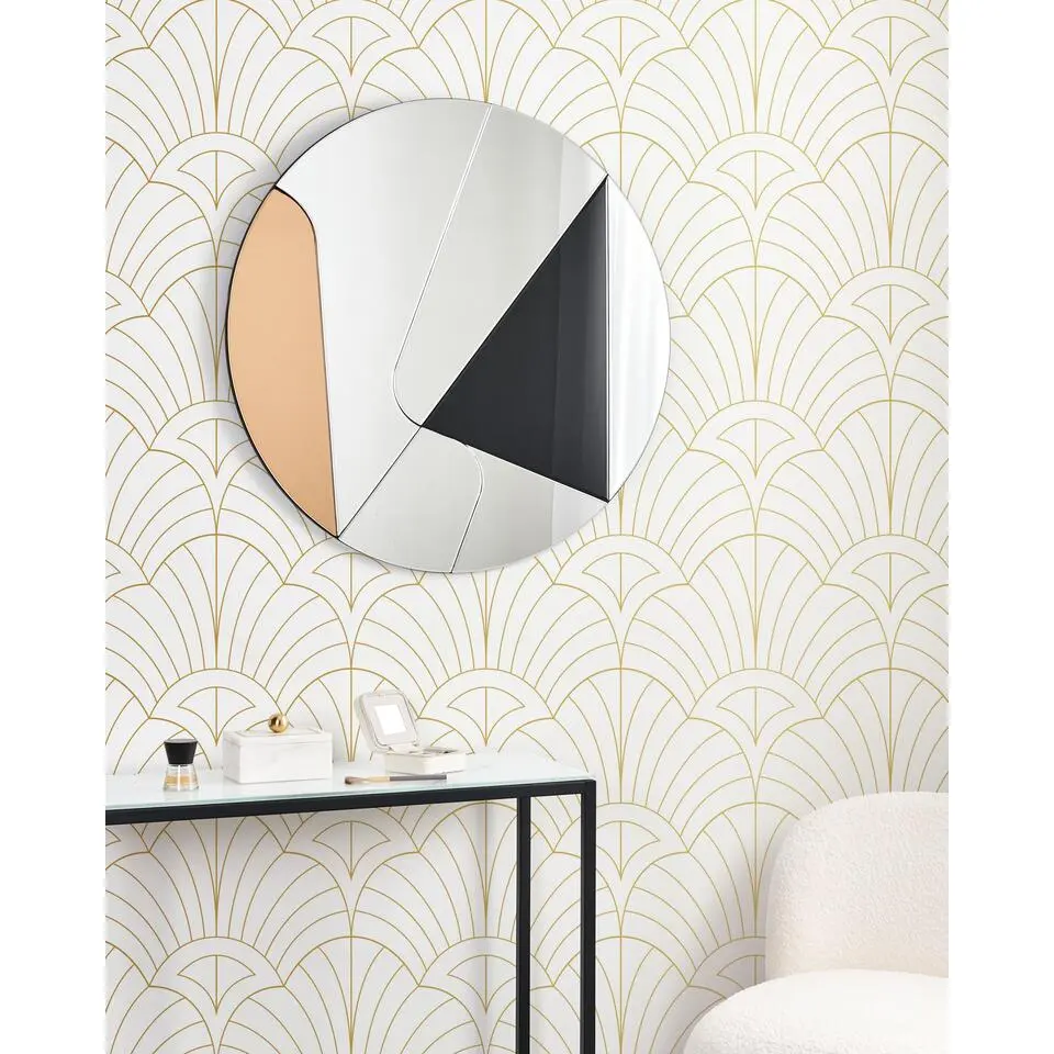 TROUVILLE - Wandspiegel - Goud/Zwart - 80 cm - Glas