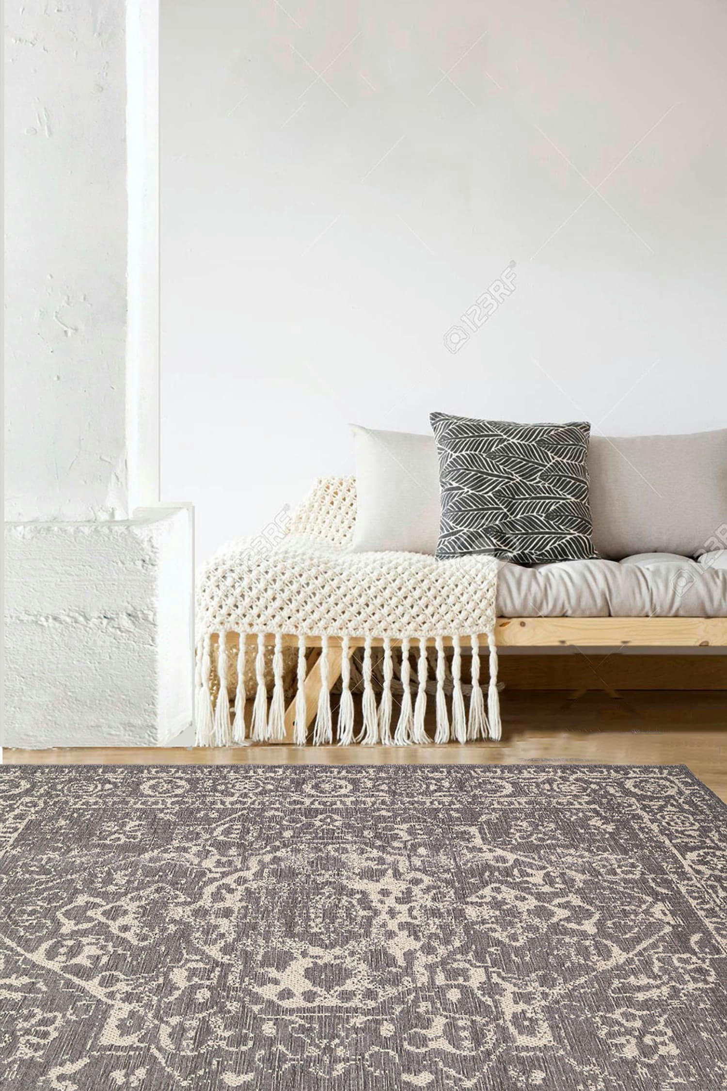 ANTIQUE - Tapis intérieur et extérieur vintage gris  191x290, OEKO-TEX®