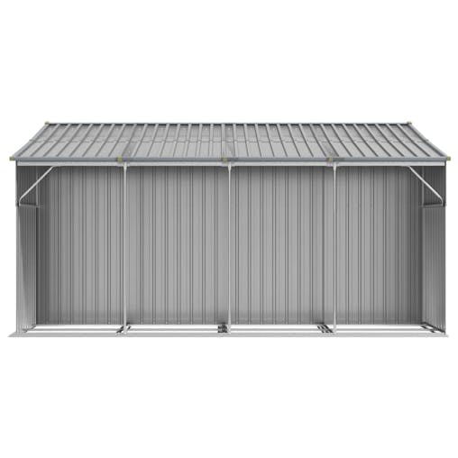 NNEVL Garden Shed Grey 277x365.5x179 cm Galvanised Steel