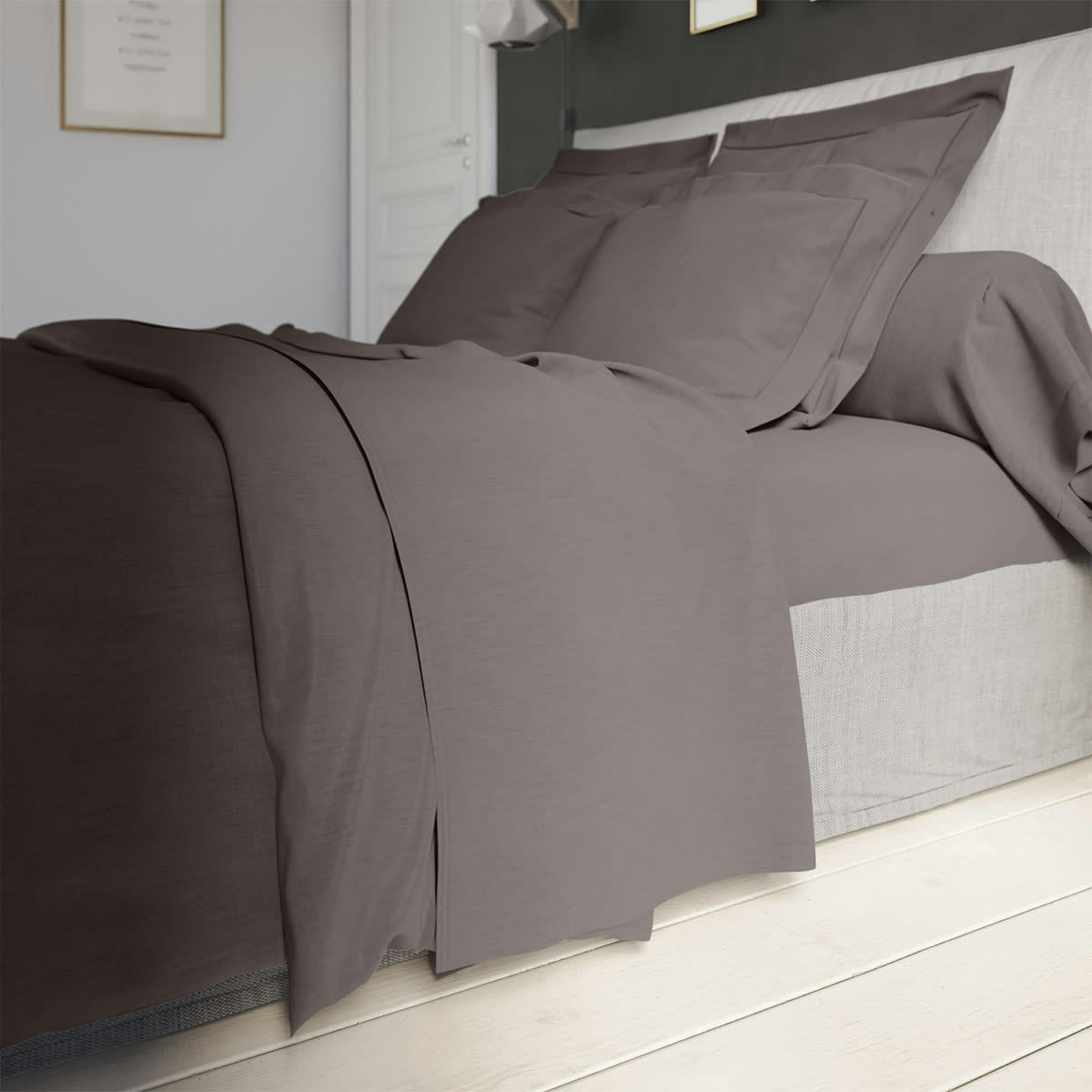 INFLUENCE - Drap Housse   Percale Granit 90x190 cm - DODO