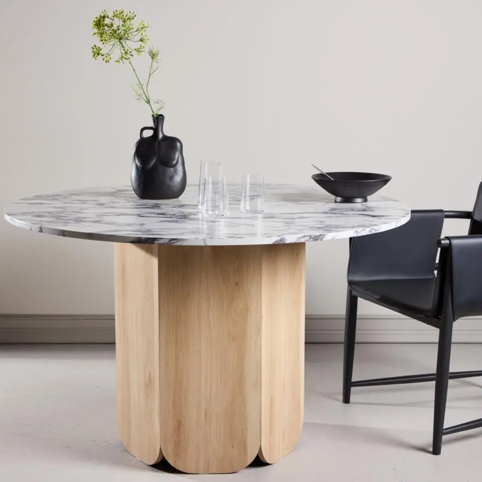 Eettafel Rond - Lichtgrijs - 120x120x75cm - Tekla