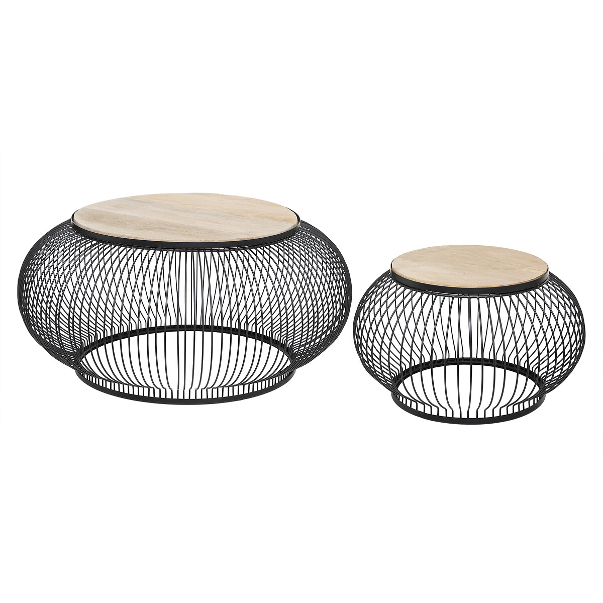 Conjunto de 2 mesas de centro GENÉRIQUE pretas