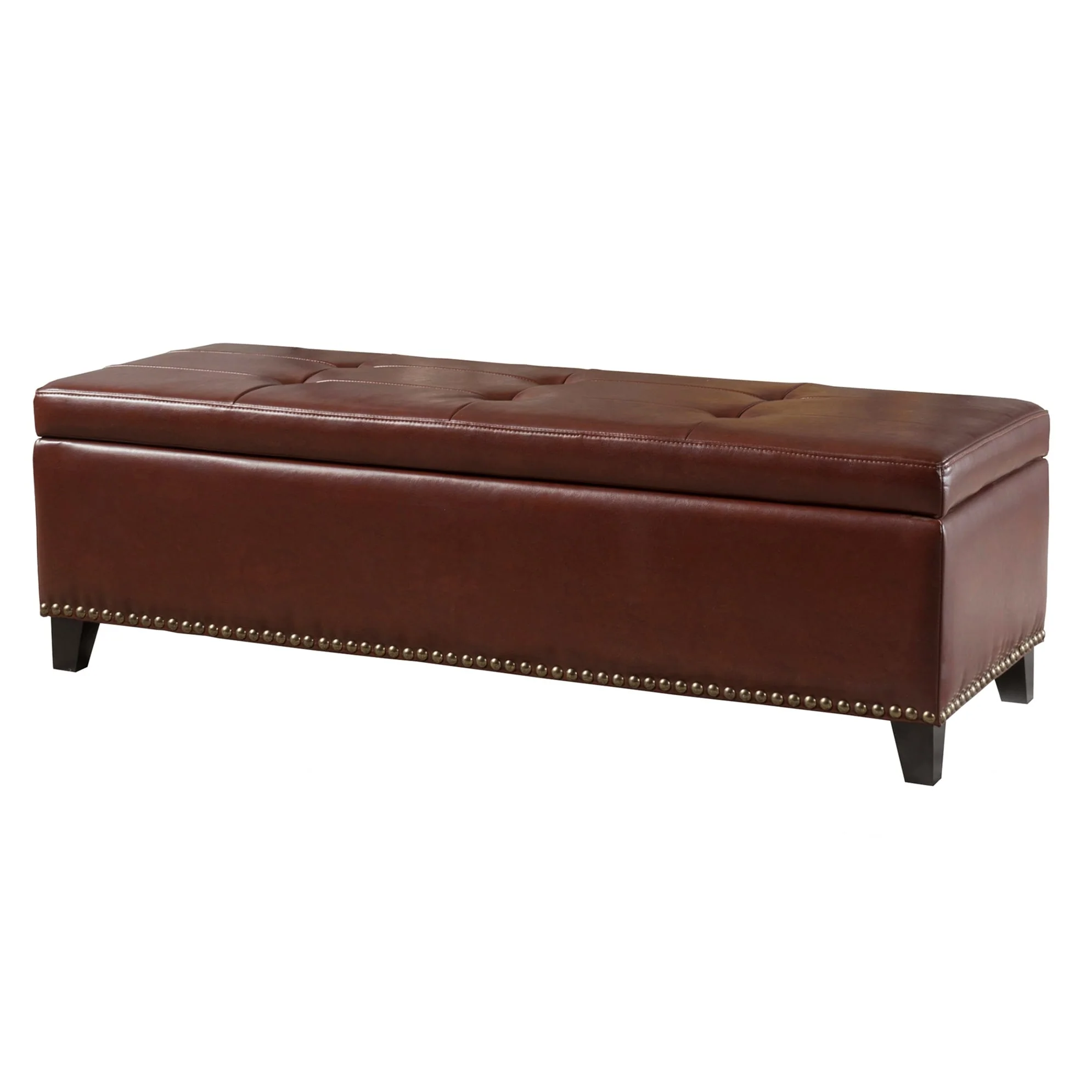 Gavin Contemporary Storage Ottoman with Nailhead Trim by Christopher Knight Home
