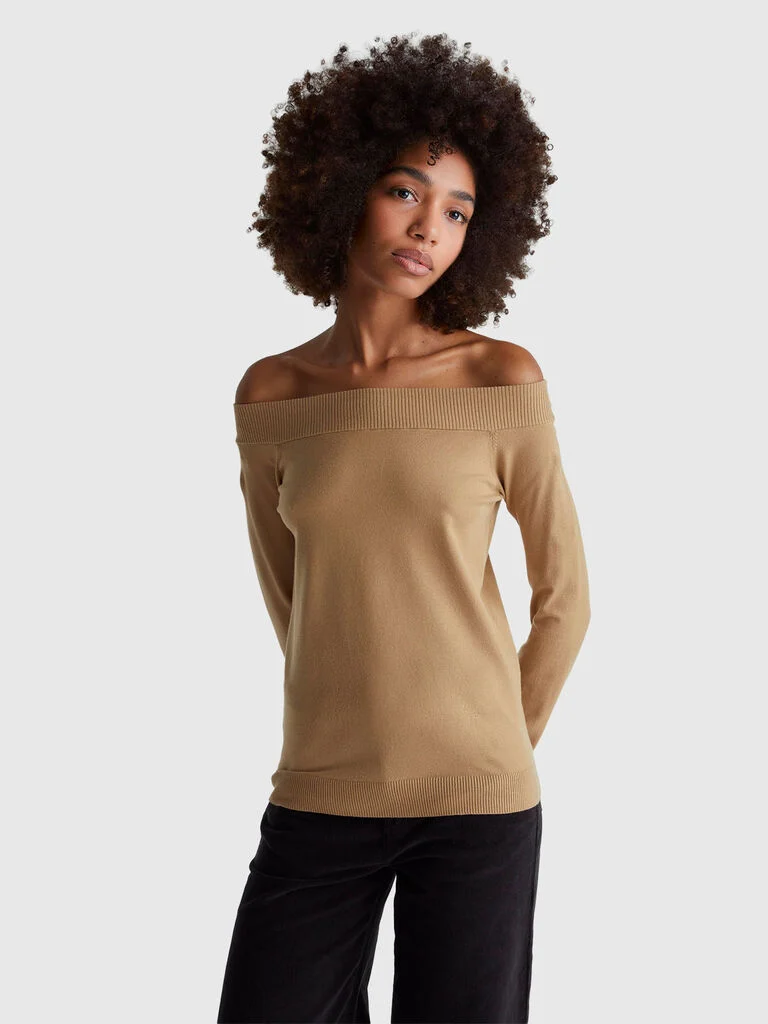 Bardot neck sweater